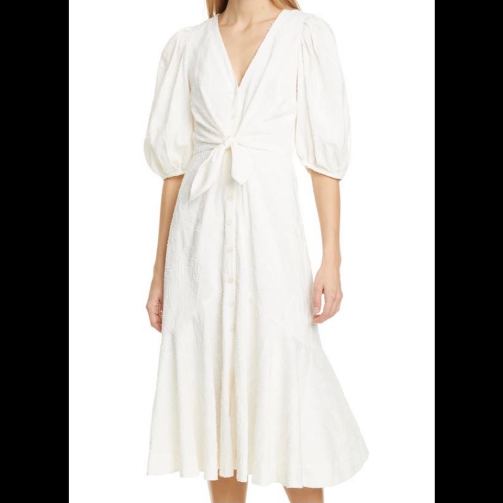 Rebecca Taylor Short Sleeve Textured IKAT Dress